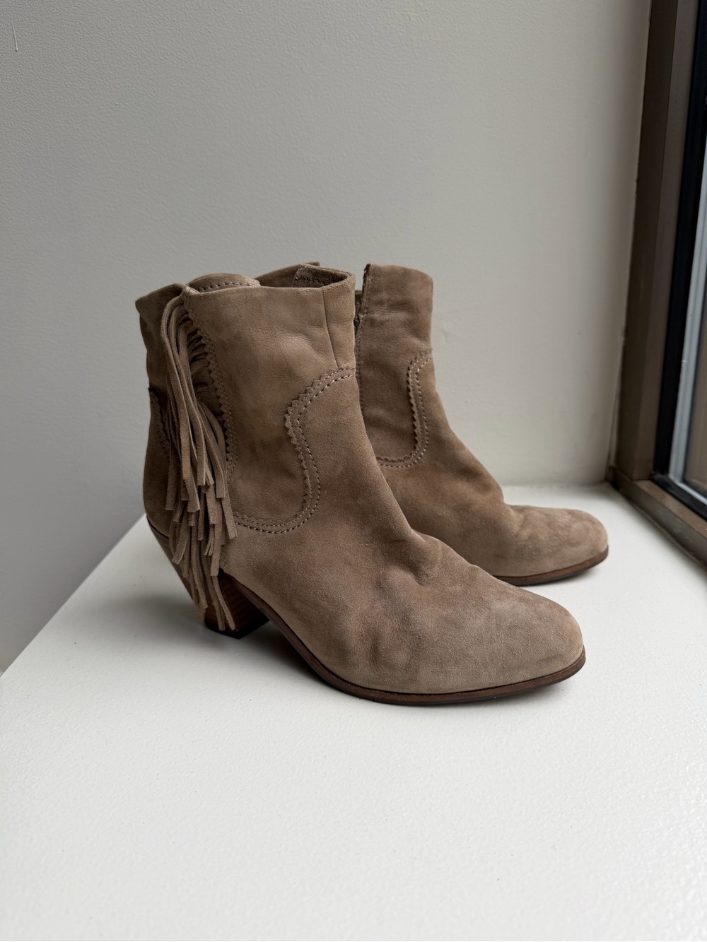 Sam Edelman Suede Fringe Ankle Boots